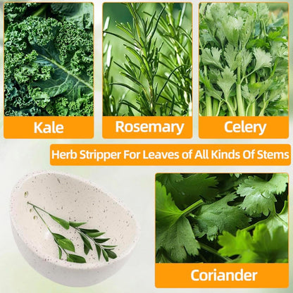 Herb Stripper Bowl with Four Sizes Holes, Herb Stripper, Ceramic Handmade Herb Stripper Tool, Herb Peeler for Kale, Thyme, Basil, Rosemary Separating Leaves and Stems, Graters