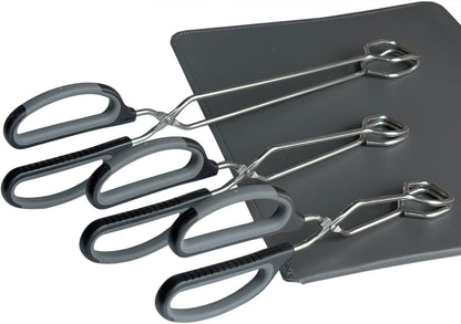 Stainless Steel Scissor Tongs Cooking Tongs Set, Set of 3 (Black Handle, 10" 12" 16") | Black Handle