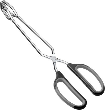 Stainless Steel Scissor Tongs Cooking Tongs Set, Set of 3 (Black Handle, 10" 12" 16") | Black Handle
