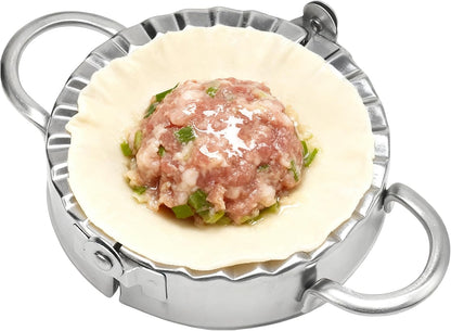 Stainless Steel Dumpling Maker Kit With Stuffing Spoon, Includes 2Pcs Small Dumpling Molds and 2 Large Ravioli Maker Press, Easy-tool for Dumpling Pastry Pie Making