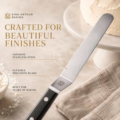 Baking Company Offset Spatula, Japanese Stainless Steel, 8-Inch Flexible Blade, For Precise Cake Decorating