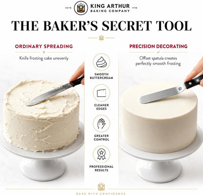 Baking Company Offset Spatula, Japanese Stainless Steel, 8-Inch Flexible Blade, For Precise Cake Decorating