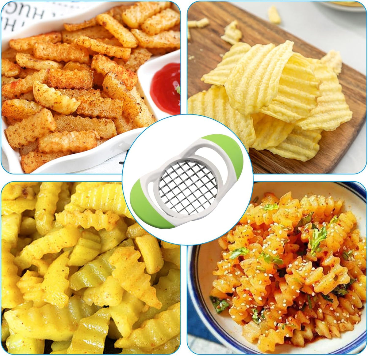 1 Pack Potato Fries Cutter, 304 Stainless Steel | Handheld French Fry Slicer, Cuts Potatoes, Carrots, Cucumbers & More