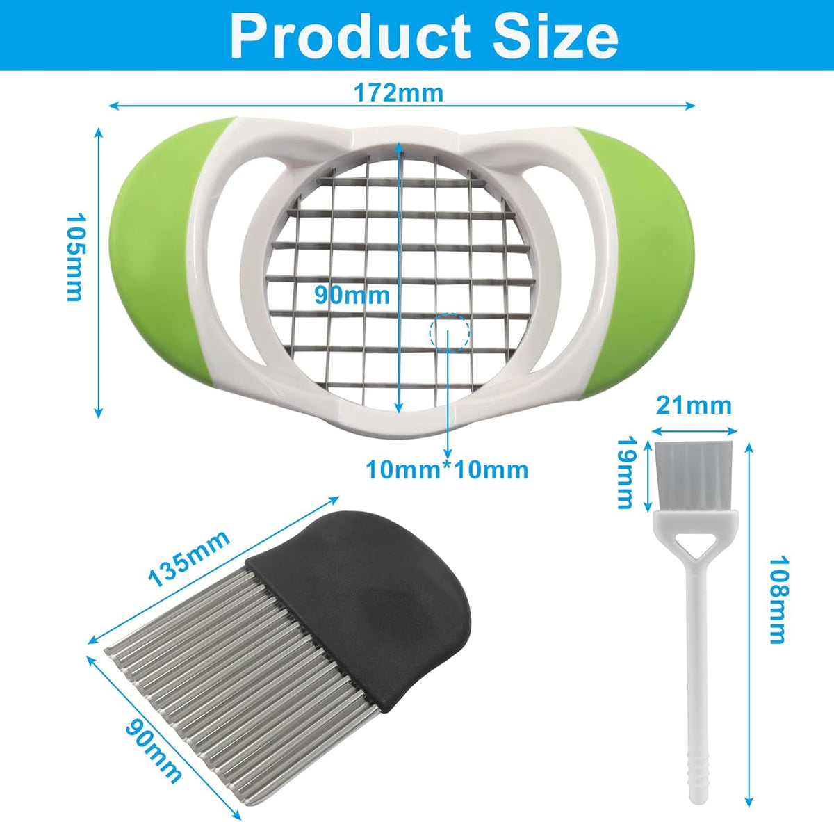 1 Pack Potato Fries Cutter, 304 Stainless Steel | Handheld French Fry Slicer, Cuts Potatoes, Carrots, Cucumbers & More