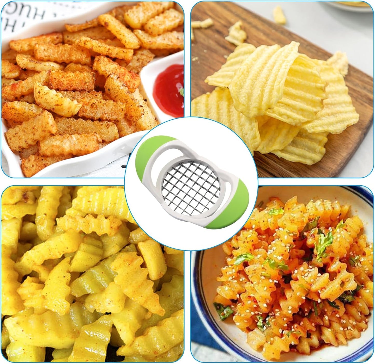 1 Pack Potato Fries Cutter, 304 Stainless Steel | Handheld French Fry Slicer, Cuts Potatoes, Carrots, Cucumbers & More
