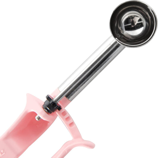 Universal Extended Length EZ Disher Food Portion Control Scoop Designed for Right or Left Hand Use Dishwasher Safe, 1 7/16-Inch, Pink