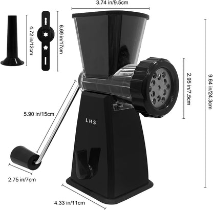 Manual Meat Grinder with Stainless Steel Blades Heavy Duty Powerful Suction Base for Home Use Fast and Effortless for All Meats-White