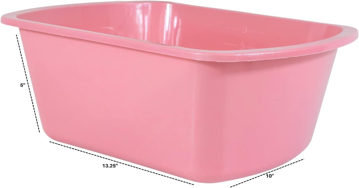Plastic Wash Basin, 7 Qt, Rectangular, Graduated, 2 Pack