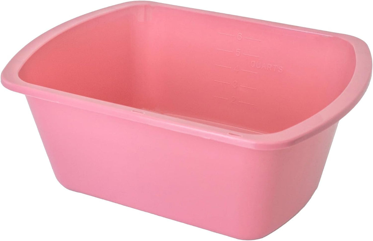 Plastic Wash Basin, 7 Qt, Rectangular, Graduated, 2 Pack