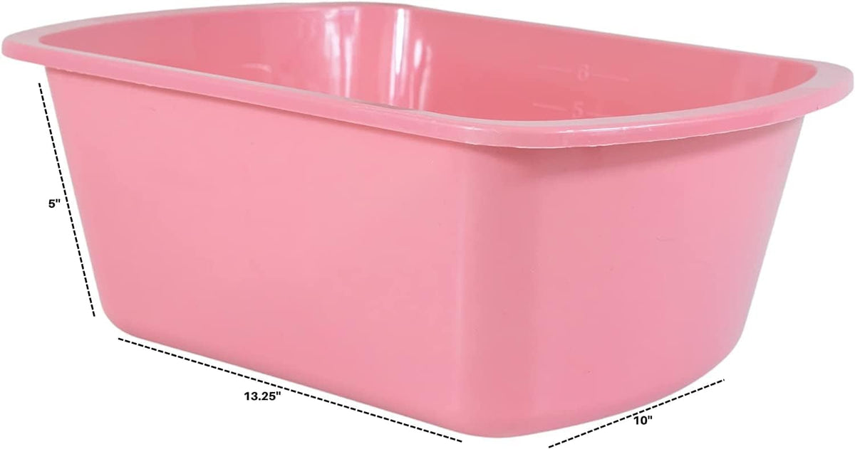 Plastic Wash Basin, 7 Qt, Rectangular, Graduated, 2 Pack
