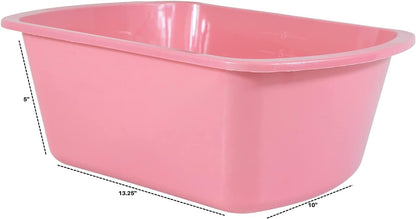 Plastic Wash Basin, 7 Qt, Rectangular, Graduated, 2 Pack