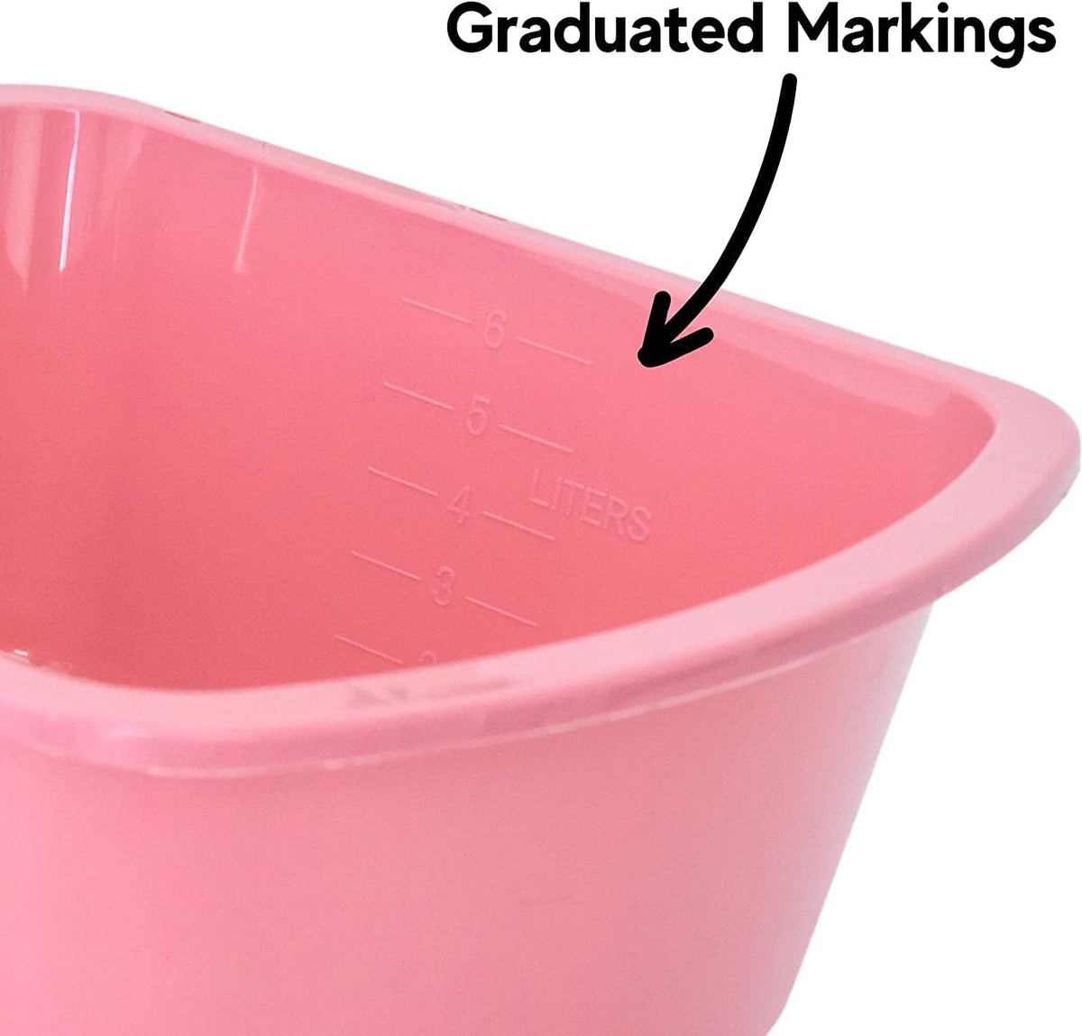 Plastic Wash Basin, 7 Qt, Rectangular, Graduated, 2 Pack