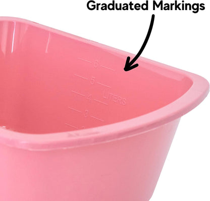 Plastic Wash Basin, 7 Qt, Rectangular, Graduated, 2 Pack