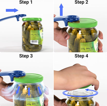 1 Pcs Jar Opener for Weak Hand & Seniors with Arthritis (Blue)