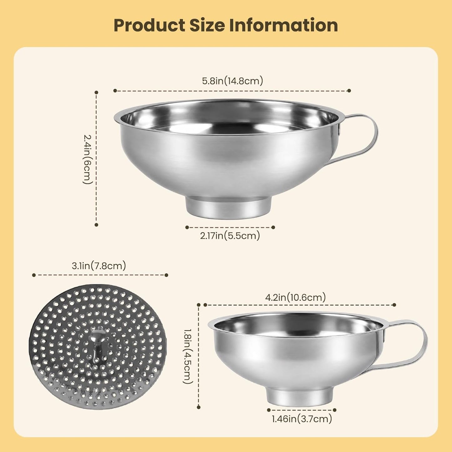4 Pack Food-Grade Plastic Strainers, Filter Juice for Soybean Milk, Tea, Coffee, Honey Juices Wine and Liquid Transfer