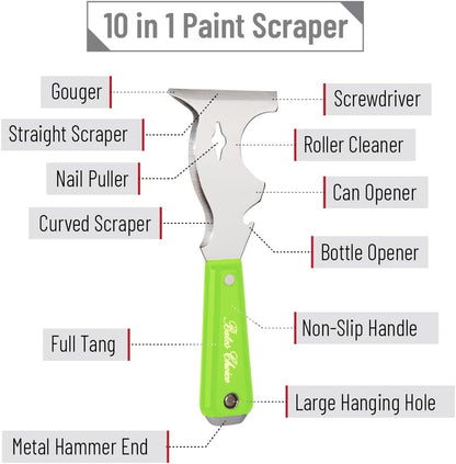 Bates- Paint Scraper, 10 in 1 Painters Tool, Scraper for Wood