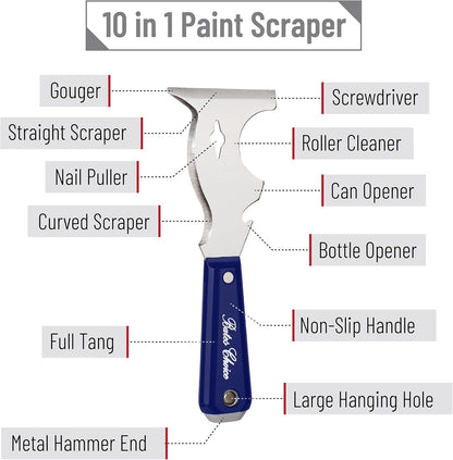 Bates- Paint Scraper, 10 in 1 Painters Tool, Scraper for Wood