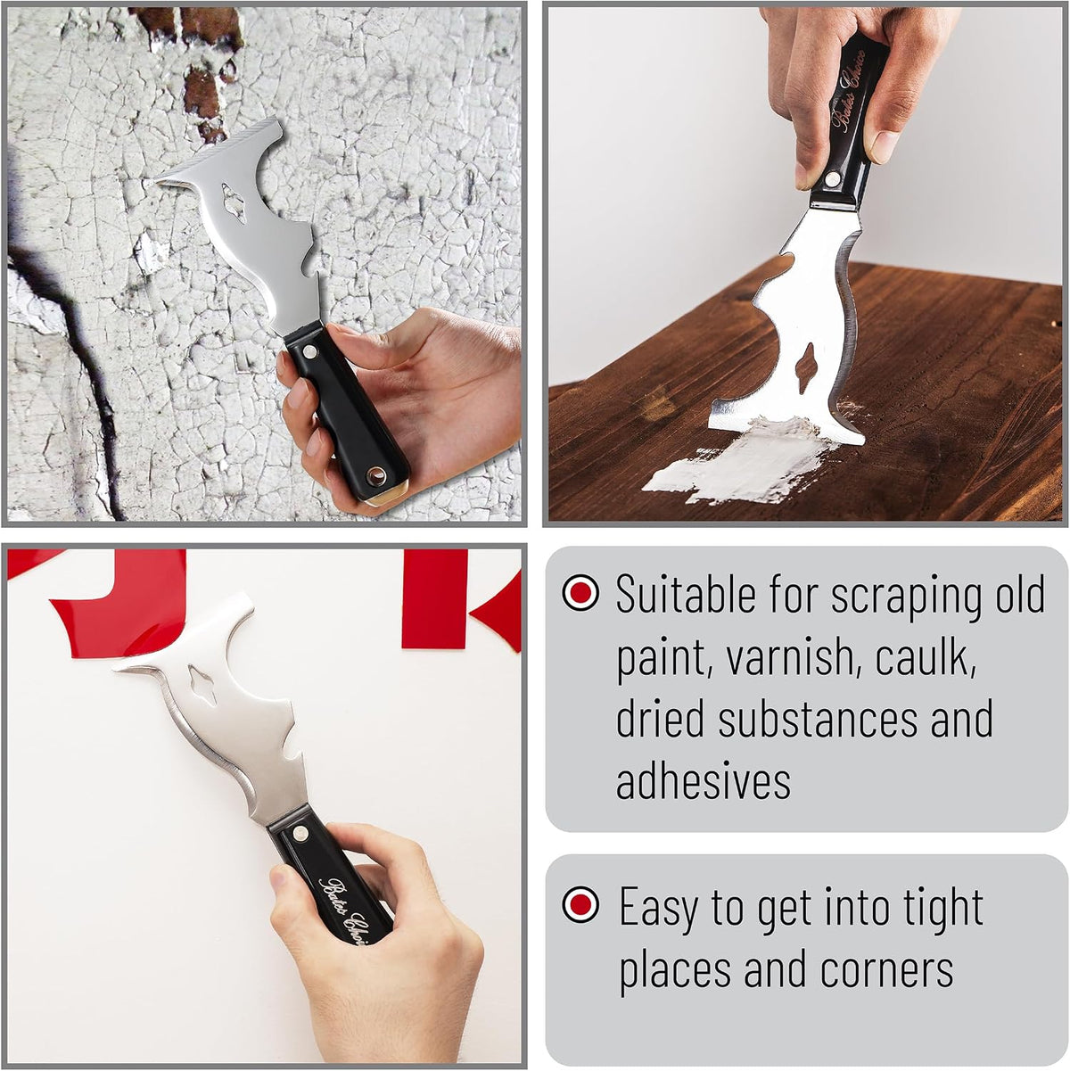 Bates- Paint Scraper, 10 in 1 Painters Tool, Scraper for Wood