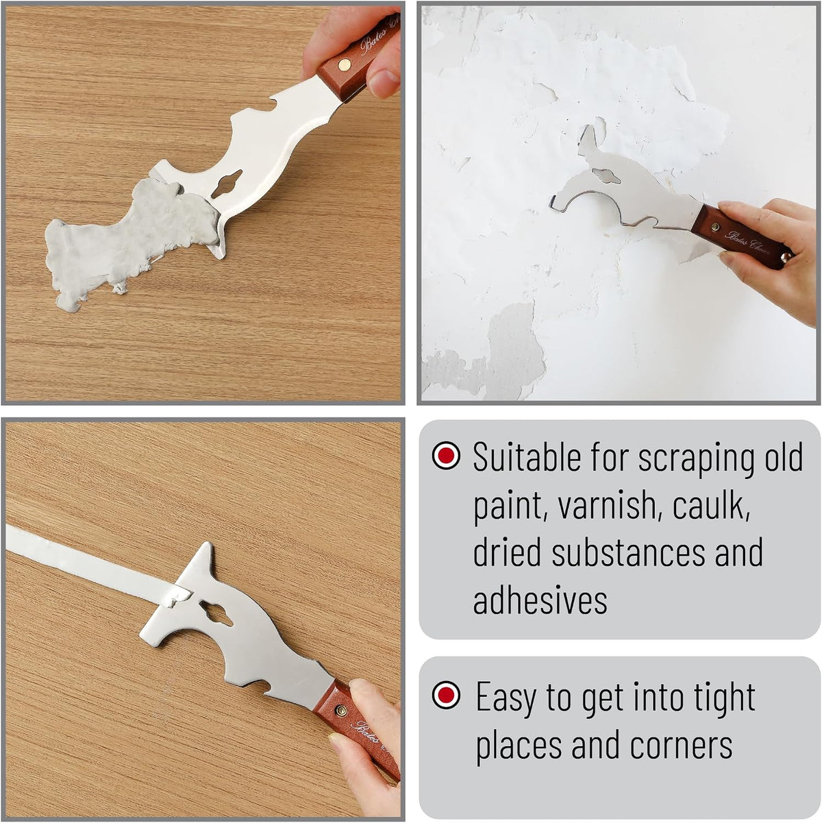 Bates- Paint Scraper, 10 in 1 Painters Tool, Scraper for Wood