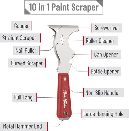 Bates- Paint Scraper, 10 in 1 Painters Tool, Scraper for Wood
