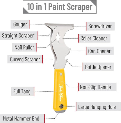 Bates- Paint Scraper, 10 in 1 Painters Tool, Scraper for Wood