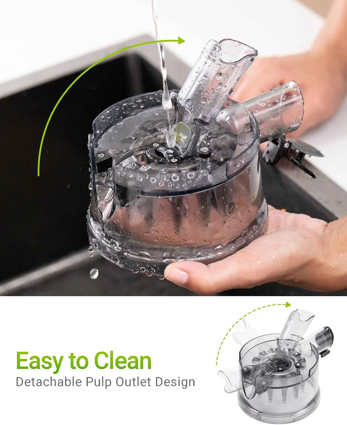 TUUMIIST Juicer Machines, Cold Press Juicer with 5.8" Extra Large Feed Chute Fit Whole Fruits & Vegetables Easy to Clean, High Juice Yield, BPA Free (Black)