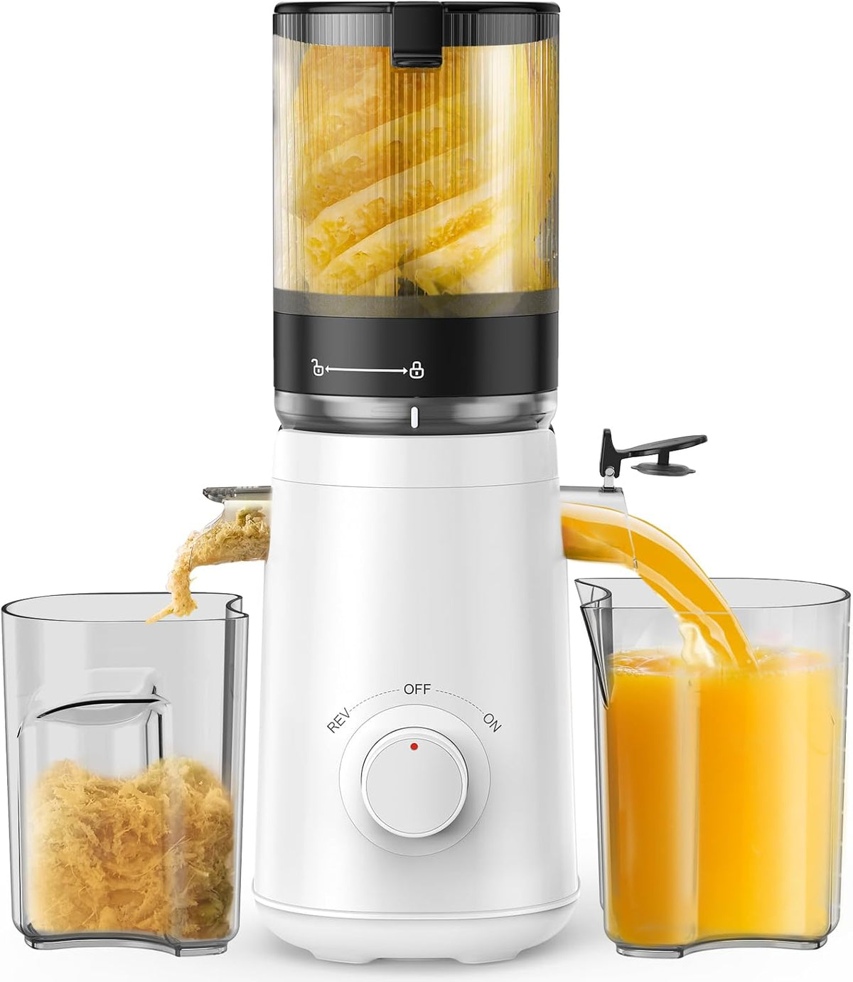 TUUMIIST Juicer Machines, Cold Press Juicer with 5.8" Extra Large Feed Chute Fit Whole Fruits & Vegetables Easy to Clean, High Juice Yield, BPA Free (Black)