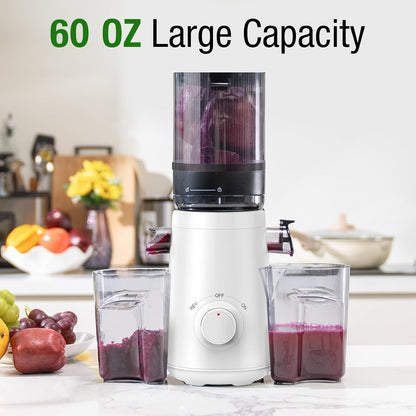TUUMIIST Juicer Machines, Cold Press Juicer with 5.8" Extra Large Feed Chute Fit Whole Fruits & Vegetables Easy to Clean, High Juice Yield, BPA Free (Black)