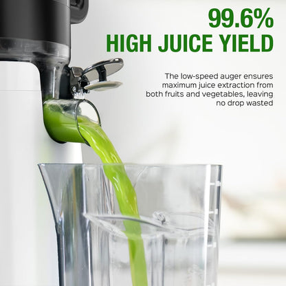 TUUMIIST Juicer Machines, Cold Press Juicer with 5.8" Extra Large Feed Chute Fit Whole Fruits & Vegetables Easy to Clean, High Juice Yield, BPA Free (Black)