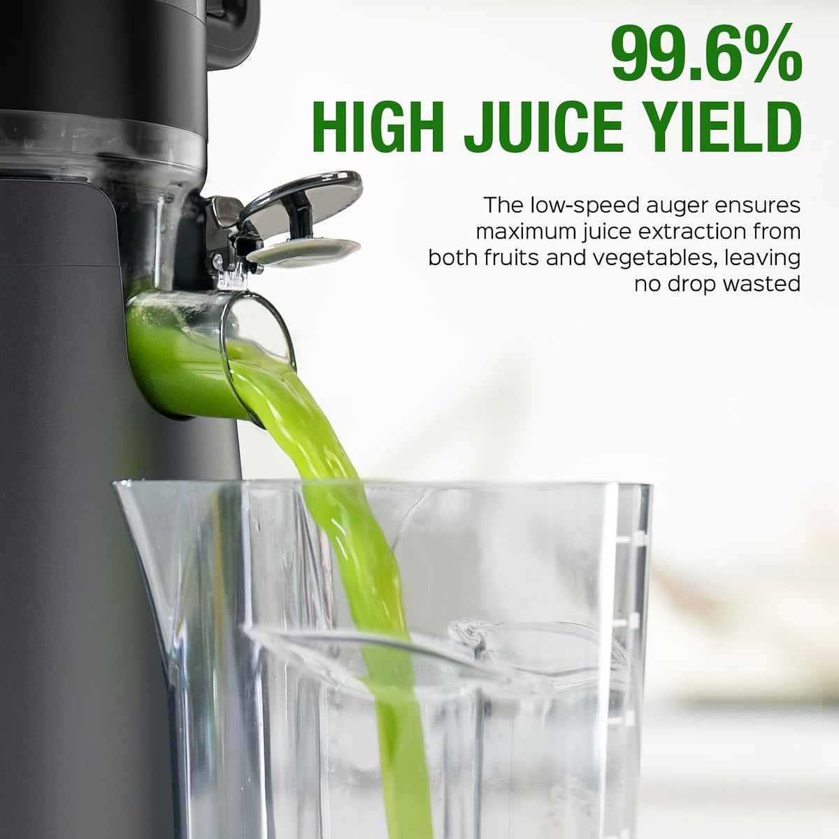 TUUMIIST Juicer Machines, Cold Press Juicer with 5.8" Extra Large Feed Chute Fit Whole Fruits & Vegetables Easy to Clean, High Juice Yield, BPA Free (Black)