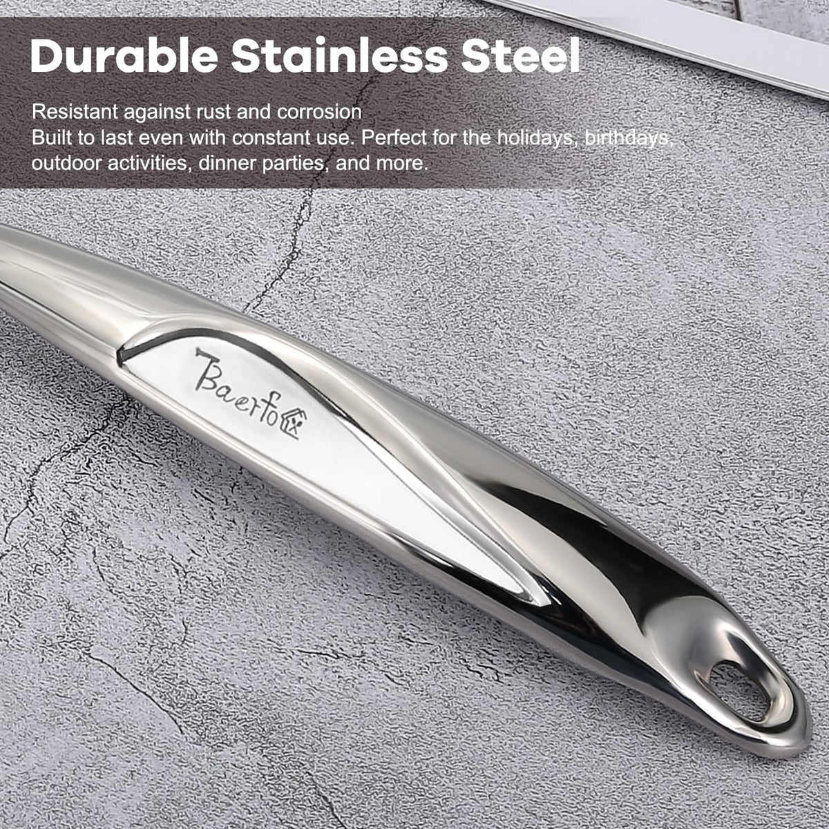Spatula, Metal Spatula for Kitchen, Stainless Steel Slotted Turner, Hollow Handle Heat-Resistant Design, Ergonomic Dual-Handed Grip, Gift for Family