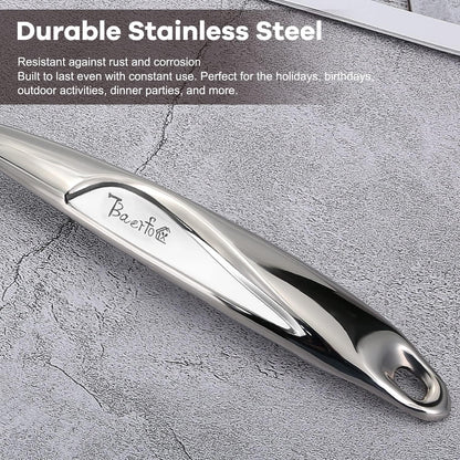 Spatula, Metal Spatula for Kitchen, Stainless Steel Slotted Turner, Hollow Handle Heat-Resistant Design, Ergonomic Dual-Handed Grip, Gift for Family
