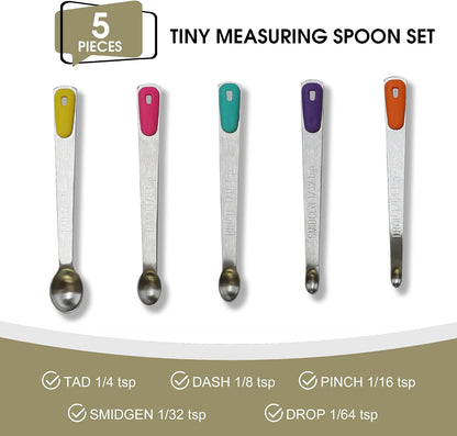 2Pack Small Measuring Spoon Set with Multi-Color Silicone Grip