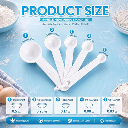 20 Pieces Colorful Plastic Measuring Cup Spoons for Kitchen Cooking Baking Dry and Liquid Ingredients