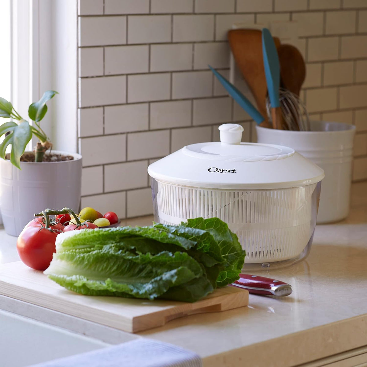 Fresca Italian‑Made Salad Spinner & Serving Bowl, BPA‑Free