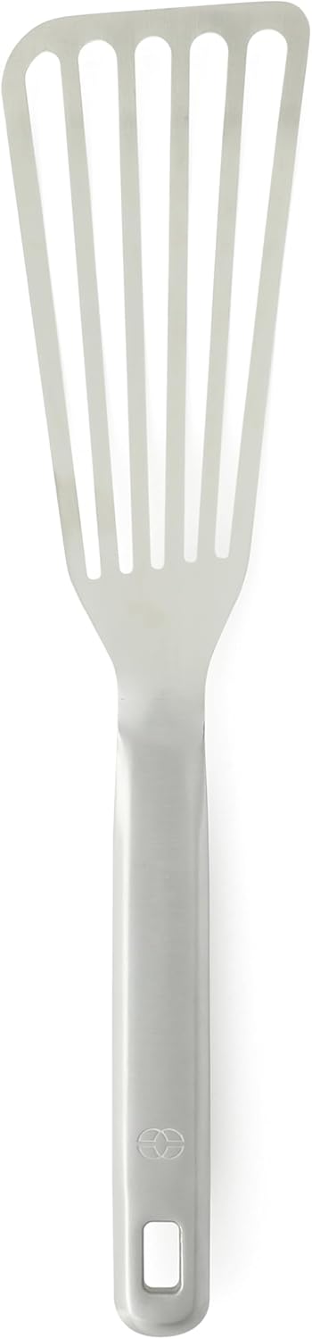 Prime Slotted Turner, Kitchen Flipping Spatula, Slotted Spatula with Silicone Head and Stainless Steel Handle, Heat Resistant Nonstick Cookware for Flipping and Draining (Navy Blue)