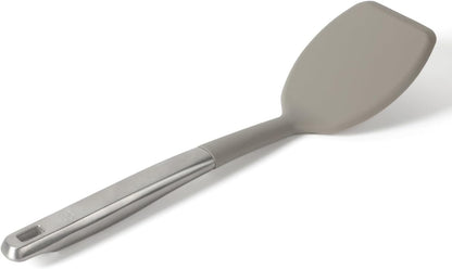 Prime Slotted Turner, Kitchen Flipping Spatula, Slotted Spatula with Silicone Head and Stainless Steel Handle, Heat Resistant Nonstick Cookware for Flipping and Draining (Navy Blue)