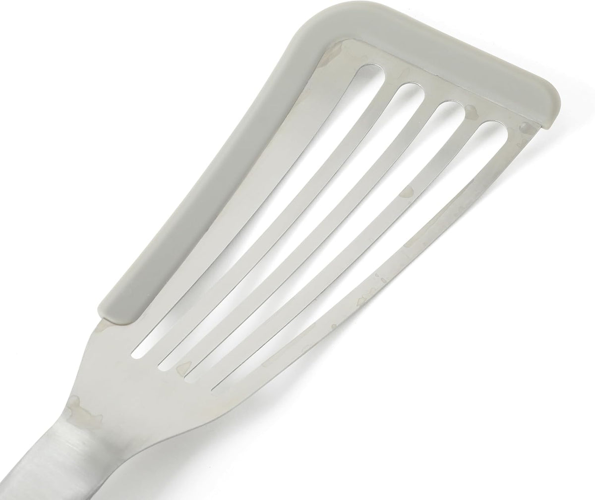 Prime Slotted Turner, Kitchen Flipping Spatula, Slotted Spatula with Silicone Head and Stainless Steel Handle, Heat Resistant Nonstick Cookware for Flipping and Draining (Navy Blue)