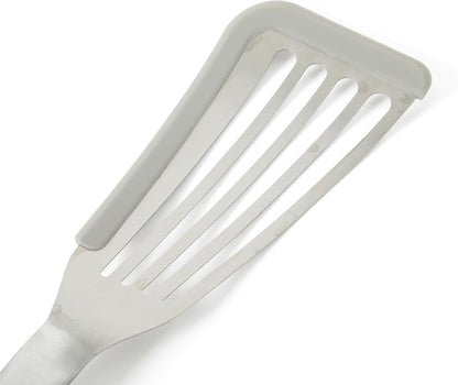 Prime Slotted Turner, Kitchen Flipping Spatula, Slotted Spatula with Silicone Head and Stainless Steel Handle, Heat Resistant Nonstick Cookware for Flipping and Draining (Navy Blue)