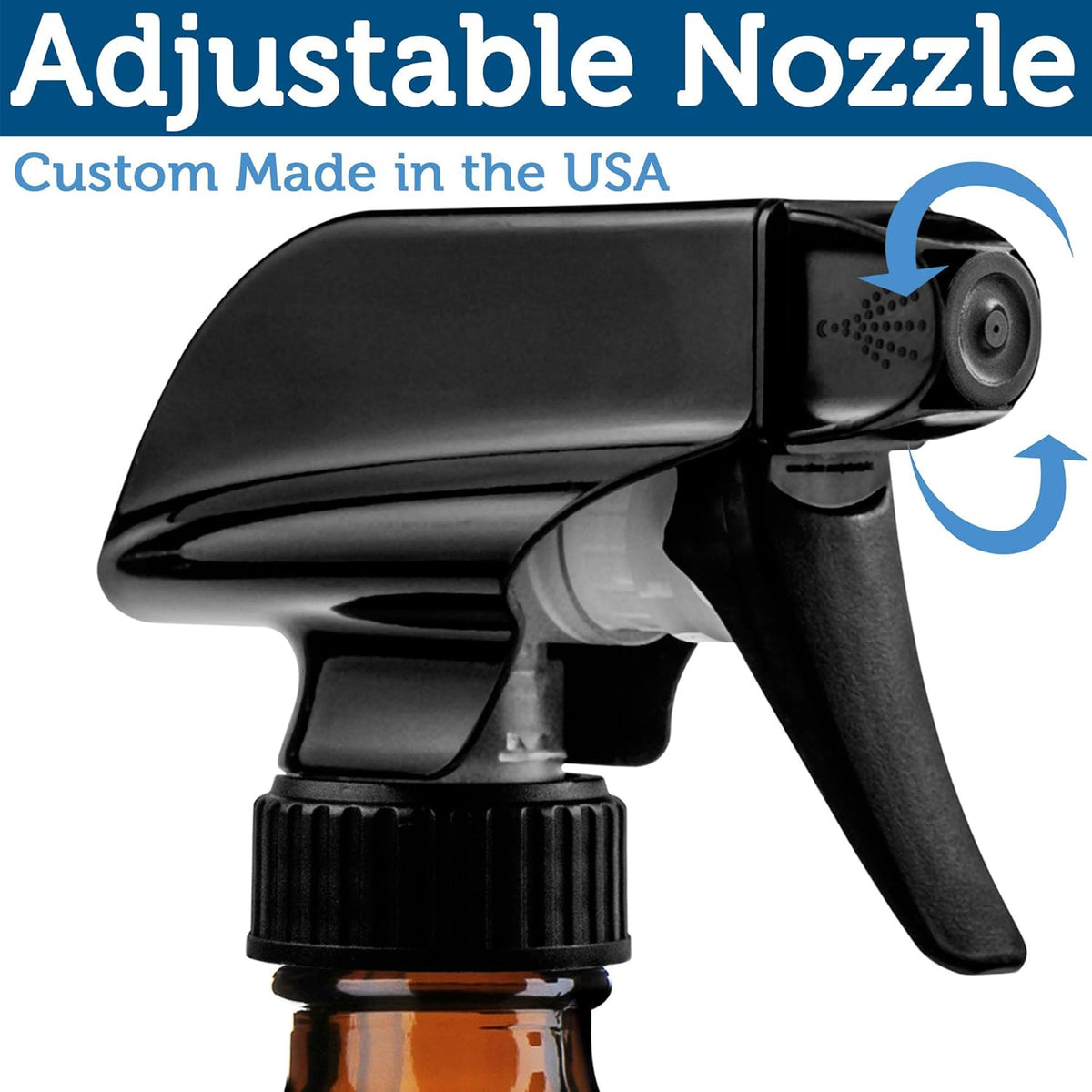 Empty Amber Glass Spray Bottles - 2 Pack - Large 16oz Refillable Bottle for is Great for Essential Oils, Plants, Cleaning Solutions, Hair - Durable Nozzle - Fine Mist/Stream Setting