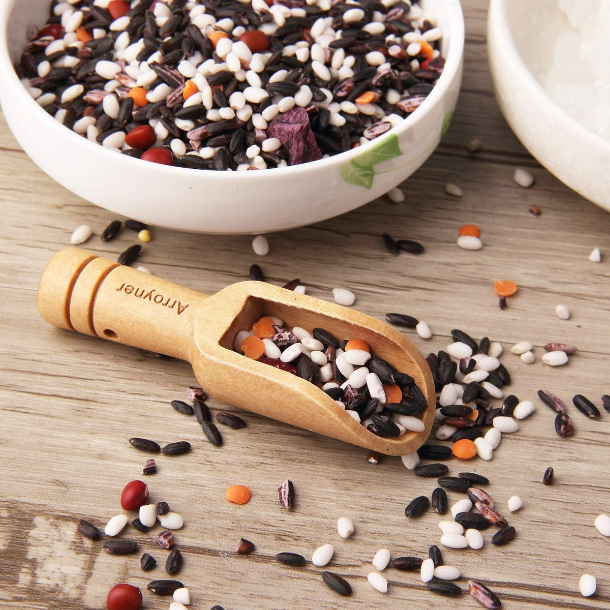 Arroyner Mini Wooden Spoon Mini Bamboo Spoons Small Bath Salt Spoon Small Spice Spoons for Sugar Scrubs, Spices, Bath Salts, Cooking