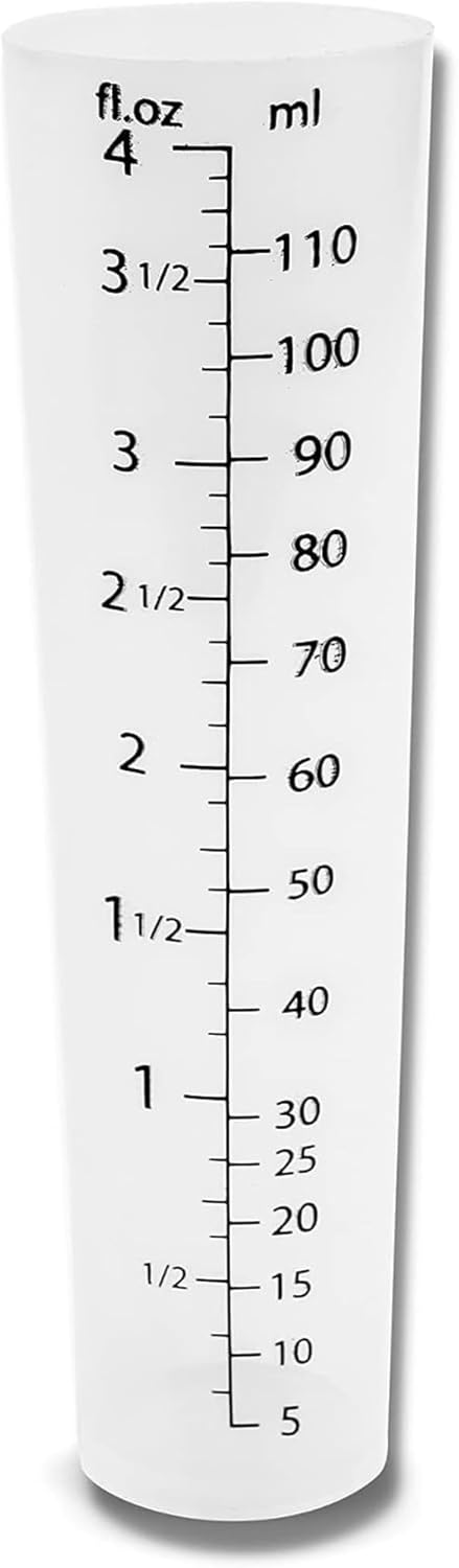 4oz (110 mL) Graduated Cylinder - Heat Resistant & Chemical Resistant, Multipurpose Measuring Cylinder, Measurements in Milliliters (mL) and Fluid Ounces (Fl Oz) (1 Pack)