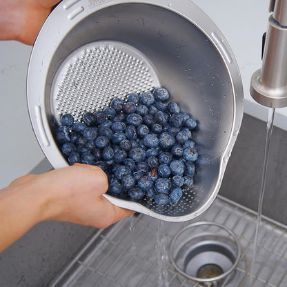 Stainless Steel Rice Strainer Bowl Rice Washer Colander
