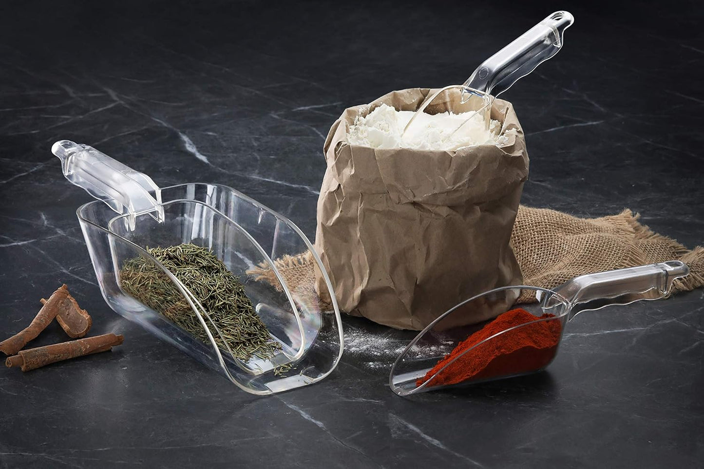 Commercial Grade Polycarbonate Plastic Utility Ice Scoop, Clear, 12 oz