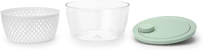 Tasty+ Salad Spinner with Serving Bowl & Colander | Crisp Greens and Berry Dryer with Non-Slip Base | Recyclable, Dishwasher-Safe, Durable Plastic | Jade Green