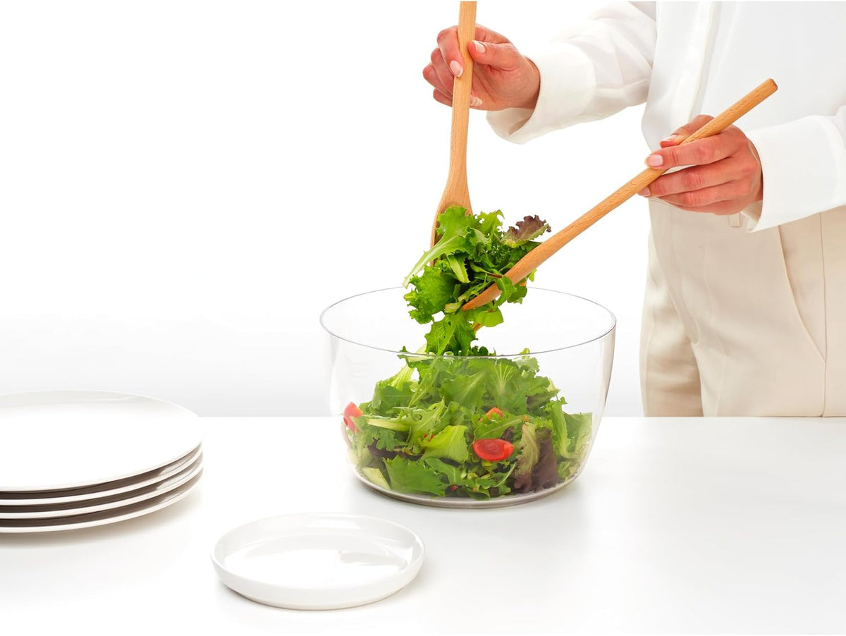 Tasty+ Salad Spinner with Serving Bowl & Colander | Crisp Greens and Berry Dryer with Non-Slip Base | Recyclable, Dishwasher-Safe, Durable Plastic | Jade Green