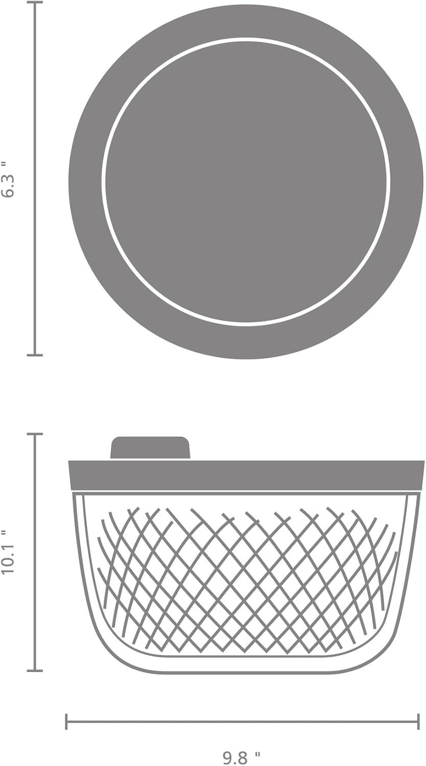 Tasty+ Salad Spinner with Serving Bowl & Colander | Crisp Greens and Berry Dryer with Non-Slip Base | Recyclable, Dishwasher-Safe, Durable Plastic | Jade Green