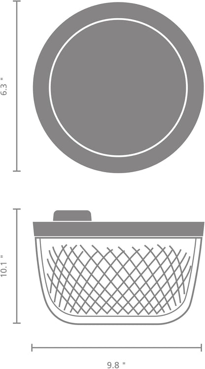Tasty+ Salad Spinner with Serving Bowl & Colander | Crisp Greens and Berry Dryer with Non-Slip Base | Recyclable, Dishwasher-Safe, Durable Plastic | Jade Green