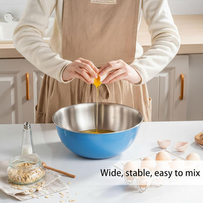 304 Stainless Steel Rice Washing Bowl and 40 Mesh Strainer Set, 3.5QT | 40-mesh strainer helps prevent grain loss while measurement marks and sturdy handles make rinsing and draining easier.