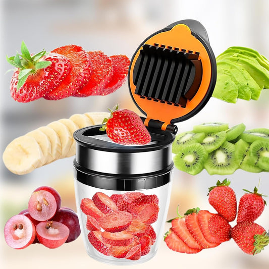 Strawberry Slicer Egg Slicer Stainless Steel for Soft Fruit with Anti-Slip Base, Quickly Making Fruit Vegetable Salad